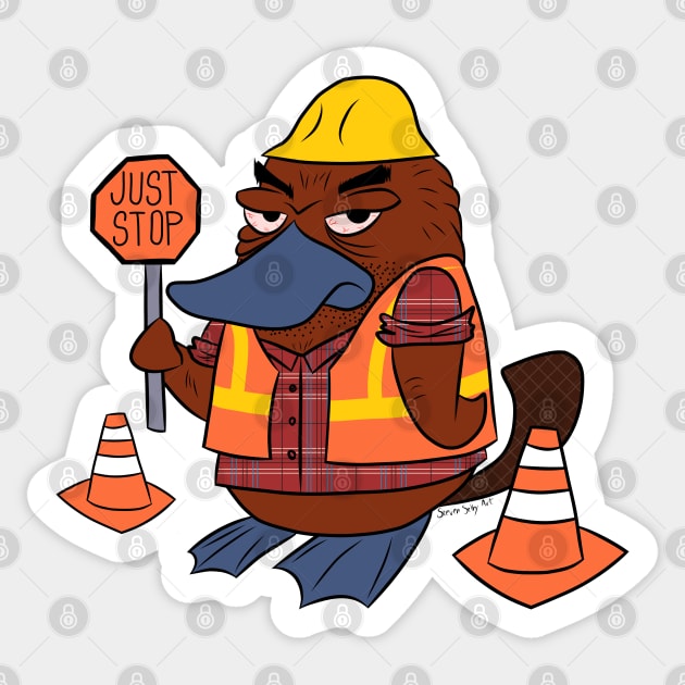 Over It Platypus Sticker by stevenselbyart